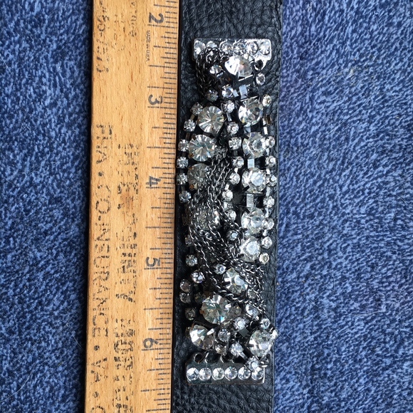 Yik Fung Leather Rhinestone Cuff 😻 - Picture 5 of 8